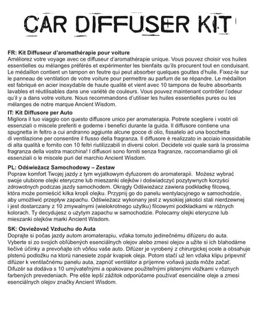 Car Diffuser Kit - Pewter Harmony - 30mm