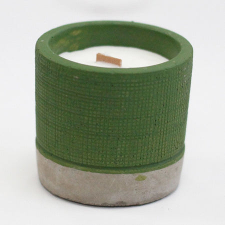 Pot Concrete Soy Candle - Green - Sea Moss & Herbs